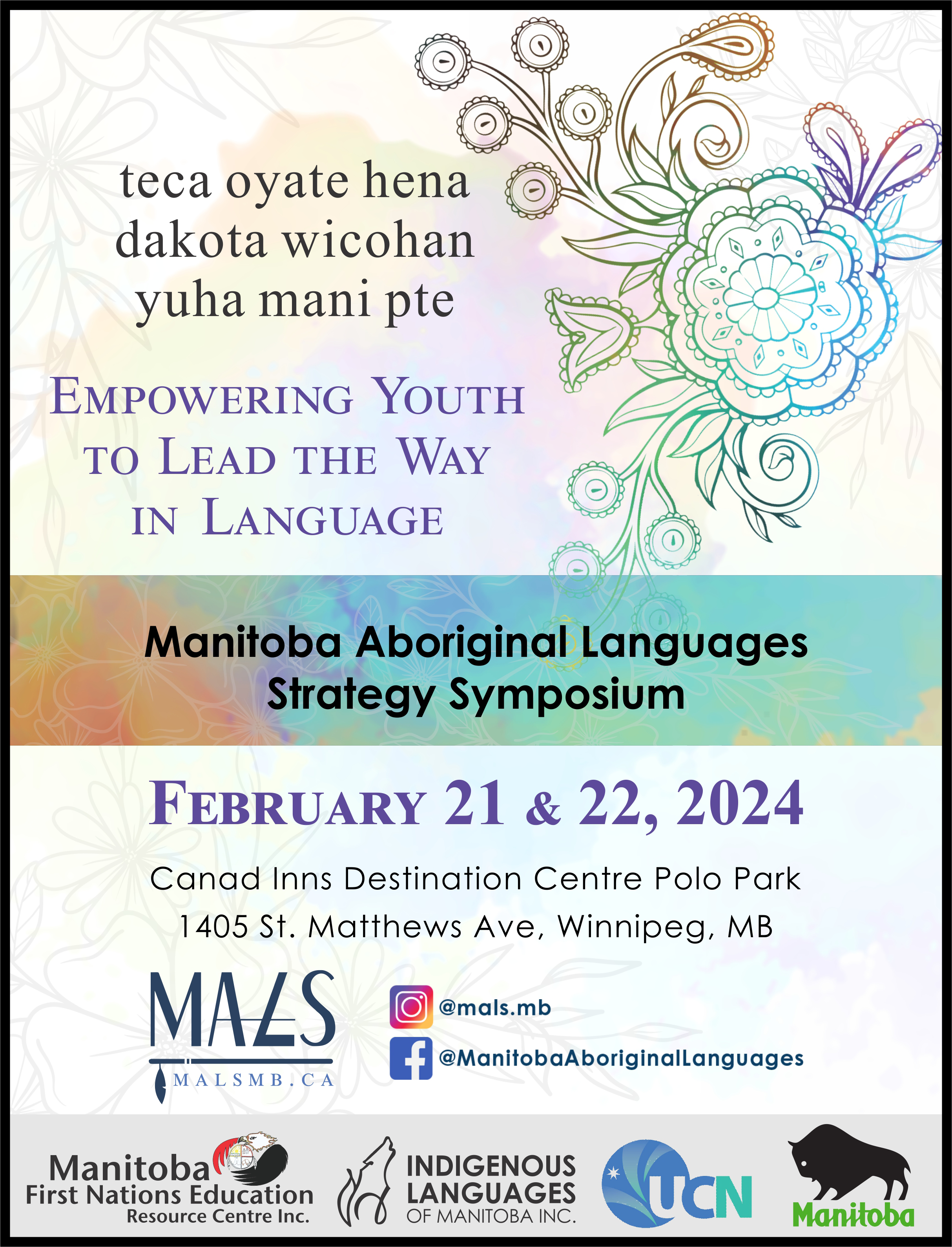 MALS Empowering Youth to Lead the Way in Language Symposium – February 21 & 22, 2024 poster cover